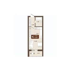 Студия квартира, вторичка, 31м2, 13/20 этаж