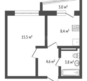1-к квартира, вторичка, 35м2, 1/10 этаж