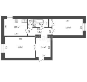 2-к квартира, вторичка, 60м2, 3/5 этаж
