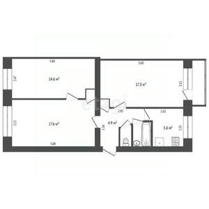 3-к квартира, вторичка, 64м2, 3/5 этаж