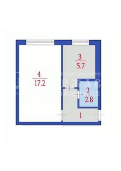 1-к квартира, вторичка, 30м2, 1/5 этаж