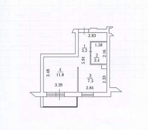 1-к квартира, вторичка, 28м2, 2/16 этаж