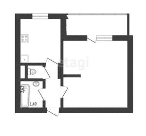 1-к квартира, вторичка, 34м2, 2/9 этаж