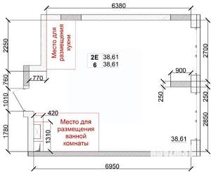 2-к квартира, строящийся дом, 39м2, 12/15 этаж
