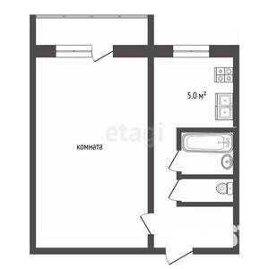 1-к квартира, вторичка, 30м2, 4/5 этаж