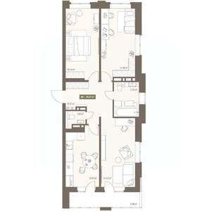 3-к квартира, вторичка, 78м2, 9/16 этаж