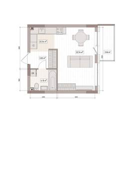 Студия квартира, вторичка, 33м2, 3/15 этаж