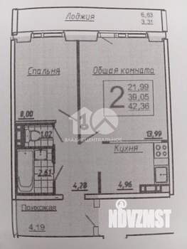 2-к квартира, вторичка, 39м2, 8/10 этаж