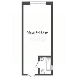 1-к квартира, вторичка, 17м2, 8/9 этаж