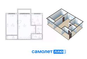 2-к квартира, вторичка, 44м2, 3/5 этаж