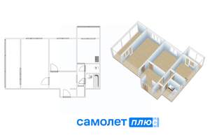 2-к квартира, вторичка, 48м2, 6/12 этаж