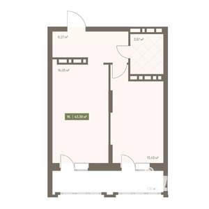 1-к квартира, вторичка, 43м2, 15/16 этаж