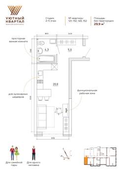 1-к квартира, вторичка, 30м2, 5/8 этаж