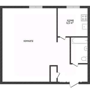 1-к квартира, вторичка, 29м2, 1/3 этаж