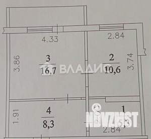 2-к квартира, вторичка, 41м2, 2/10 этаж