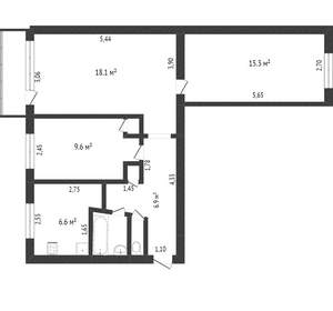 3-к квартира, вторичка, 51м2, 1/5 этаж