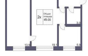 2-к квартира, вторичка, 44м2, 5/5 этаж