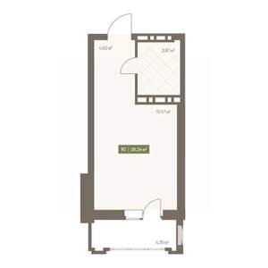 Студия квартира, вторичка, 26м2, 8/16 этаж