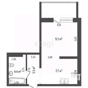 Студия квартира, вторичка, 30м2, 4/14 этаж