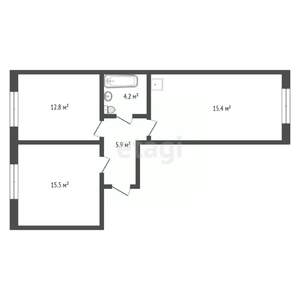 3-к квартира, вторичка, 59м2, 1/4 этаж