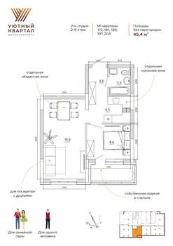 2-к квартира, вторичка, 45м2, 2/8 этаж