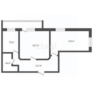 2-к квартира, вторичка, 61м2, 5/10 этаж