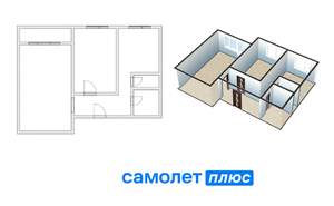 2-к квартира, вторичка, 43м2, 2/9 этаж