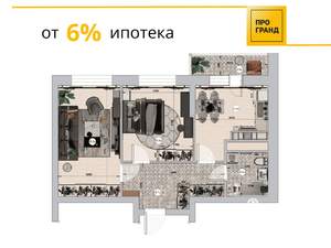 2-к квартира, вторичка, 56м2, 7/19 этаж