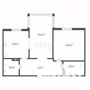 3-к квартира, вторичка, 54м2, 1/3 этаж