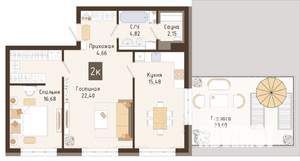 3-к квартира, вторичка, 68м2, 6/7 этаж