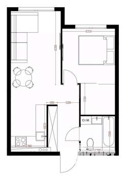 2-к квартира, вторичка, 44м2, 5/7 этаж