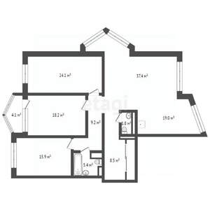 4-к квартира, вторичка, 145м2, 14/14 этаж