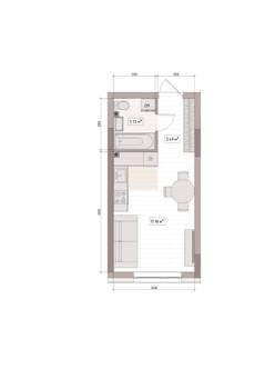 Студия квартира, вторичка, 25м2, 3/15 этаж