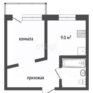 1-к квартира, вторичка, 33м2, 2/5 этаж
