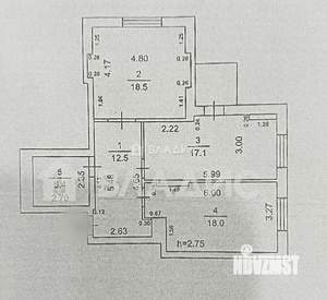 3-к квартира, вторичка, 72м2, 12/18 этаж
