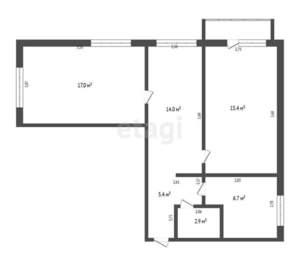 3-к квартира, вторичка, 61м2, 2/5 этаж