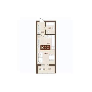 Студия квартира, вторичка, 31м2, 2/20 этаж