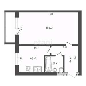 1-к квартира, вторичка, 32м2, 5/5 этаж