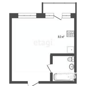 1-к квартира, вторичка, 33м2, 12/12 этаж