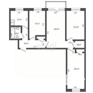 4-к квартира, вторичка, 71м2, 4/5 этаж