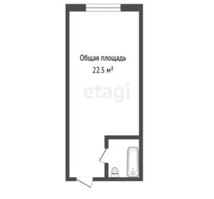 1-к квартира, вторичка, 23м2, 1/9 этаж