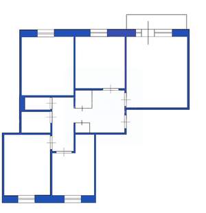 4-к квартира, вторичка, 73м2, 1/9 этаж
