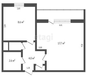 1-к квартира, вторичка, 35м2, 10/10 этаж