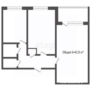 2-к квартира, вторичка, 43м2, 2/9 этаж