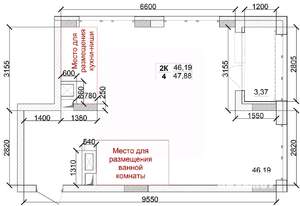 2-к квартира, строящийся дом, 48м2, 1/15 этаж