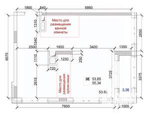 3-к квартира, строящийся дом, 55м2, 10/15 этаж