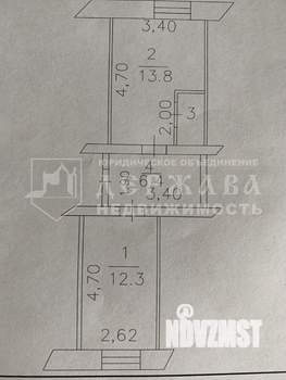 1-к квартира, вторичка, 34м2, 1/2 этаж