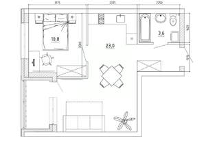 2-к квартира, вторичка, 46м2, 7/8 этаж