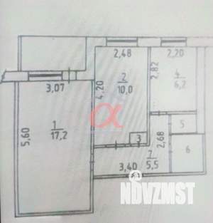 2-к квартира, вторичка, 43м2, 3/9 этаж