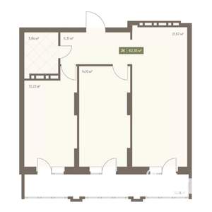 2-к квартира, вторичка, 62м2, 5/16 этаж
